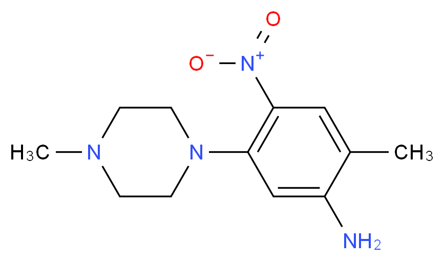 2-methyl-5-(4-methylpiperazin-1-yl)-4-nitroaniline_分子结构_CAS_347355-95-7