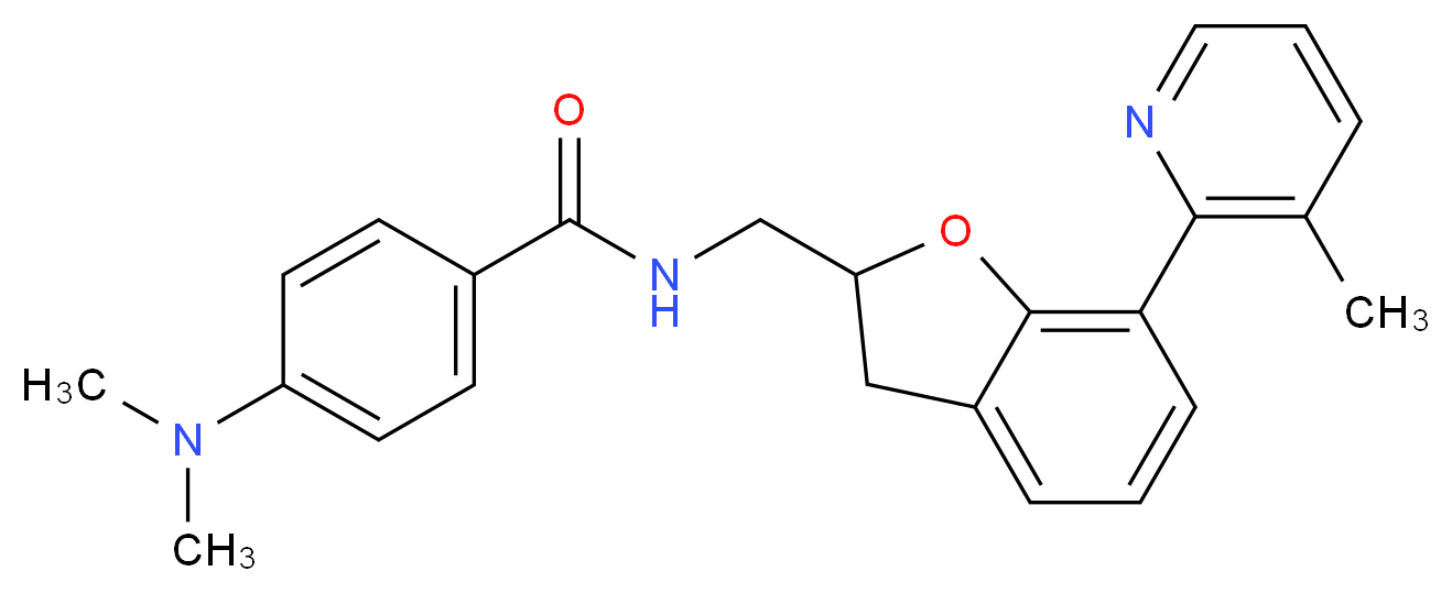 4-(dimethylamino)-N-{[7-(3-methyl-2-pyridinyl)-2,3-dihydro-1-benzofuran-2-yl]methyl}benzamide_分子结构_CAS_)
