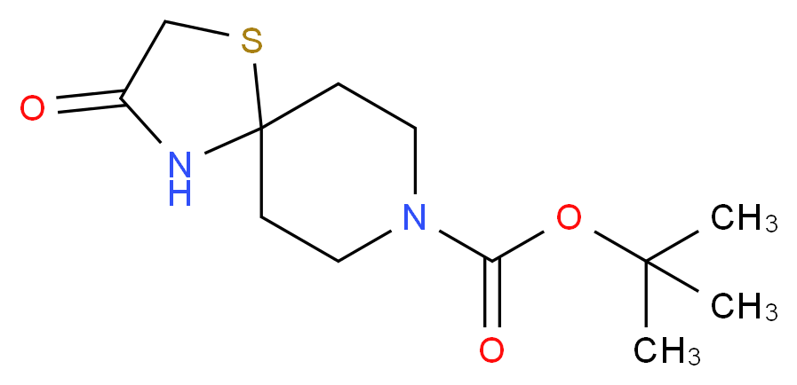 tert-Butyl 3-oxo-1-thia-4,8-diazaspiro[4.5]decane-8-carboxylate_分子结构_CAS_)
