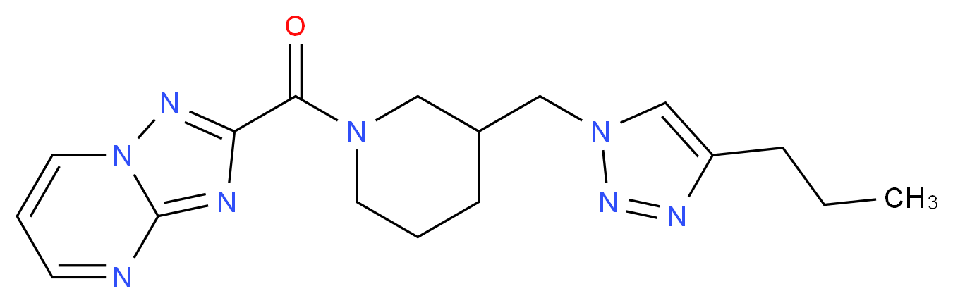 2-({3-[(4-propyl-1H-1,2,3-triazol-1-yl)methyl]piperidin-1-yl}carbonyl)[1,2,4]triazolo[1,5-a]pyrimidine_分子结构_CAS_)