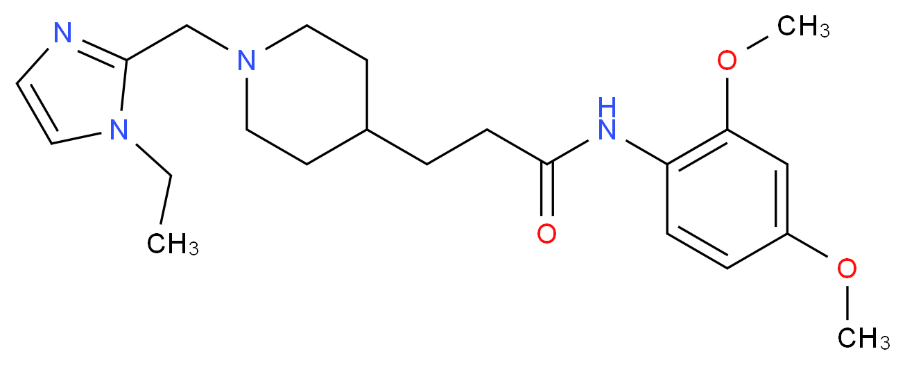 N-(2,4-dimethoxyphenyl)-3-{1-[(1-ethyl-1H-imidazol-2-yl)methyl]-4-piperidinyl}propanamide_分子结构_CAS_)