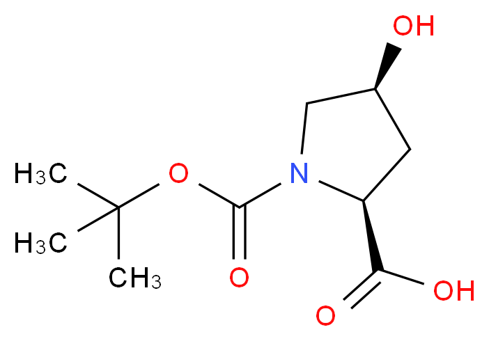 Boc-(2S,4S)-(-)-4-hydroxypyrrolidine-2-carboxylic acid_分子结构_CAS_87691-27-8)