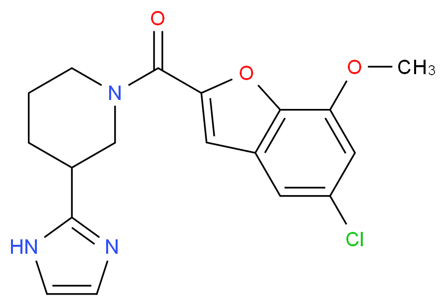 1-[(5-chloro-7-methoxy-1-benzofuran-2-yl)carbonyl]-3-(1H-imidazol-2-yl)piperidine_分子结构_CAS_)