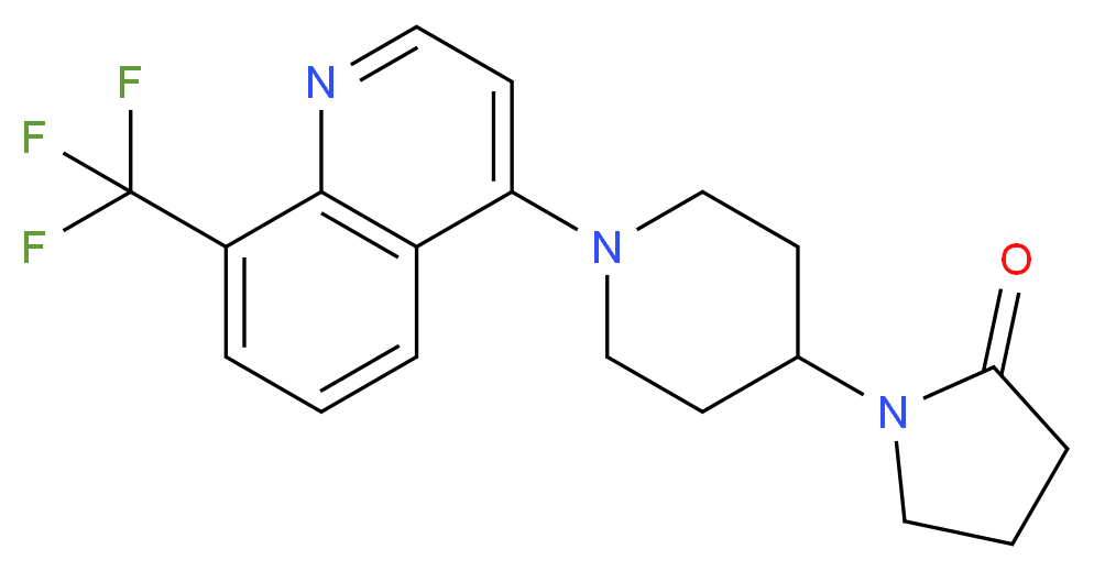 1-{1-[8-(trifluoromethyl)quinolin-4-yl]piperidin-4-yl}pyrrolidin-2-one_分子结构_CAS_)
