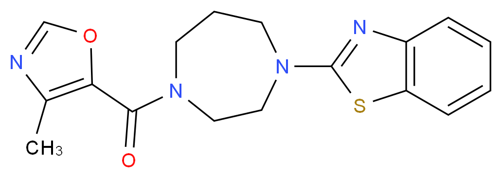 2-{4-[(4-methyl-1,3-oxazol-5-yl)carbonyl]-1,4-diazepan-1-yl}-1,3-benzothiazole_分子结构_CAS_)