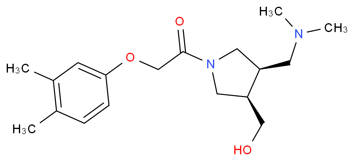 {(3R*,4R*)-4-[(dimethylamino)methyl]-1-[(3,4-dimethylphenoxy)acetyl]-3-pyrrolidinyl}methanol_分子结构_CAS_)