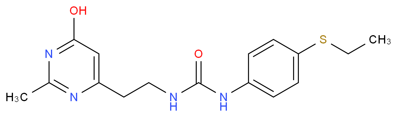 N-[4-(ethylthio)phenyl]-N'-[2-(6-hydroxy-2-methylpyrimidin-4-yl)ethyl]urea_分子结构_CAS_)