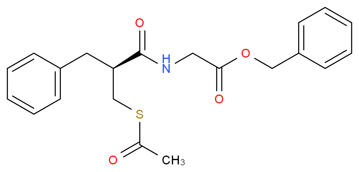 benzyl 2-[(2S)-2-[(acetylsulfanyl)methyl]-3-phenylpropanamido]acetate_分子结构_CAS_112573-73-6