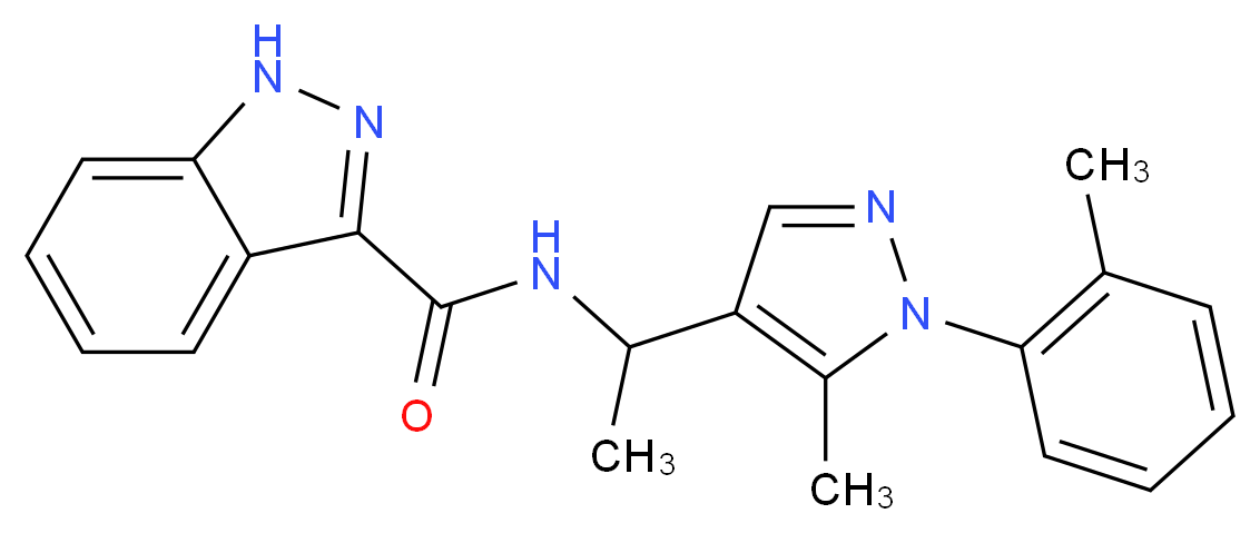 N-{1-[5-methyl-1-(2-methylphenyl)-1H-pyrazol-4-yl]ethyl}-1H-indazole-3-carboxamide_分子结构_CAS_)