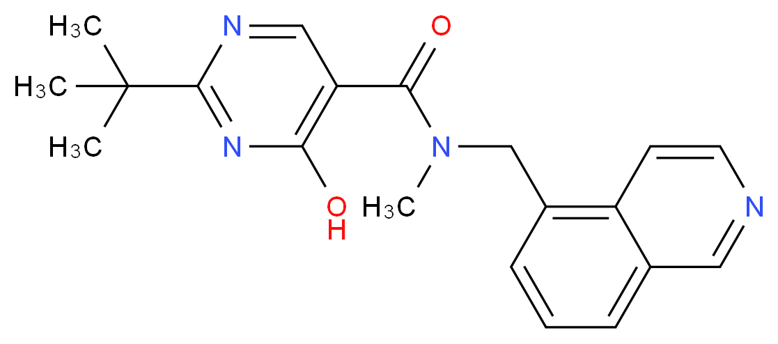 2-tert-butyl-4-hydroxy-N-(isoquinolin-5-ylmethyl)-N-methylpyrimidine-5-carboxamide_分子结构_CAS_)