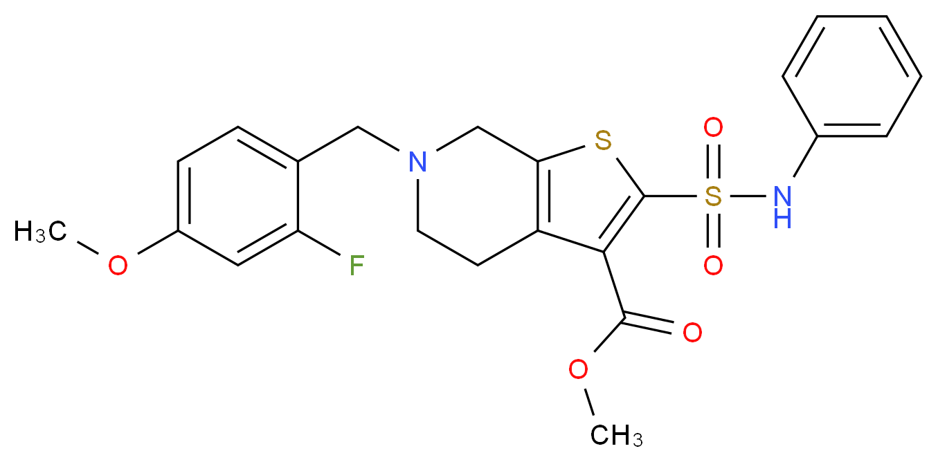 methyl 2-(anilinosulfonyl)-6-(2-fluoro-4-methoxybenzyl)-4,5,6,7-tetrahydrothieno[2,3-c]pyridine-3-carboxylate_分子结构_CAS_)