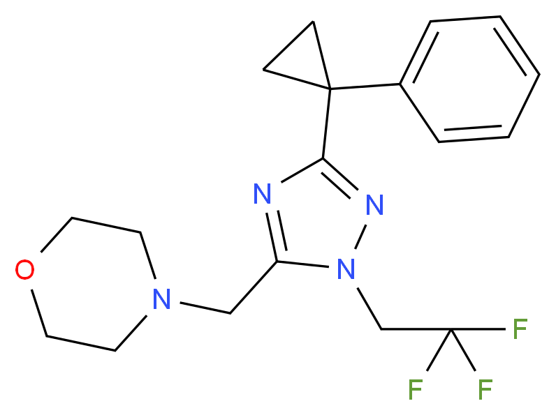 4-{[3-(1-phenylcyclopropyl)-1-(2,2,2-trifluoroethyl)-1H-1,2,4-triazol-5-yl]methyl}morpholine_分子结构_CAS_)