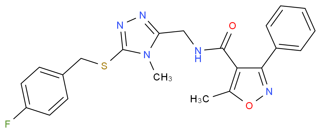 N-({5-[(4-fluorobenzyl)thio]-4-methyl-4H-1,2,4-triazol-3-yl}methyl)-5-methyl-3-phenyl-4-isoxazolecarboxamide_分子结构_CAS_)