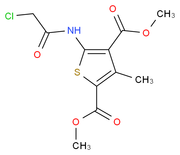 Dimethyl 5-[(chloroacetyl)amino]-3-methylthiophene-2,4-dicarboxylate_分子结构_CAS_)