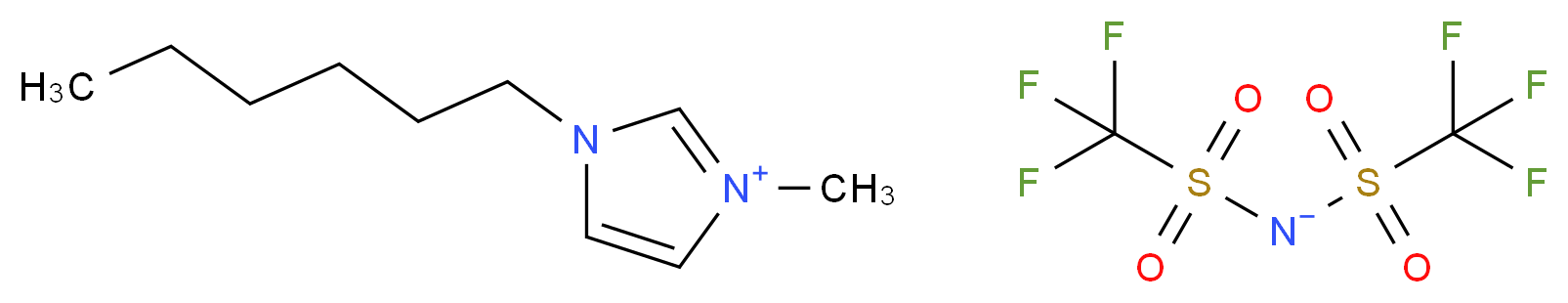 1-hexyl-3-methyl-1H-imidazol-3-ium; trifluoro[(trifluoromethanesulfonylazanidyl)sulfonyl]methane_分子结构_CAS_382150-50-7