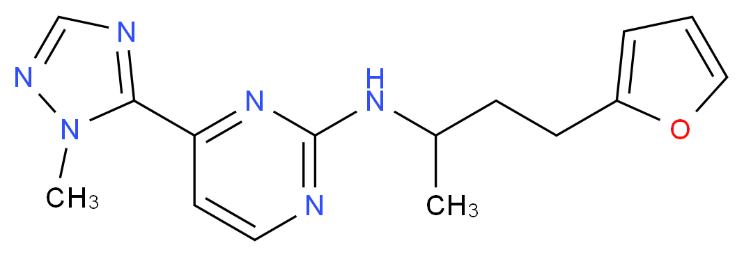 N-[3-(2-furyl)-1-methylpropyl]-4-(1-methyl-1H-1,2,4-triazol-5-yl)pyrimidin-2-amine_分子结构_CAS_)