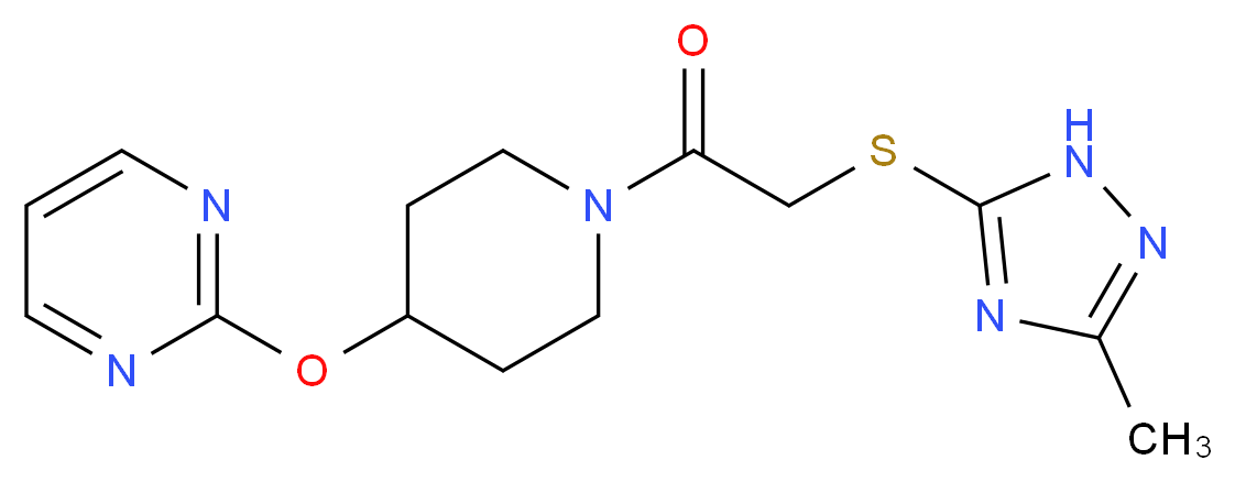 2-[(1-{[(3-methyl-1H-1,2,4-triazol-5-yl)thio]acetyl}piperidin-4-yl)oxy]pyrimidine_分子结构_CAS_)