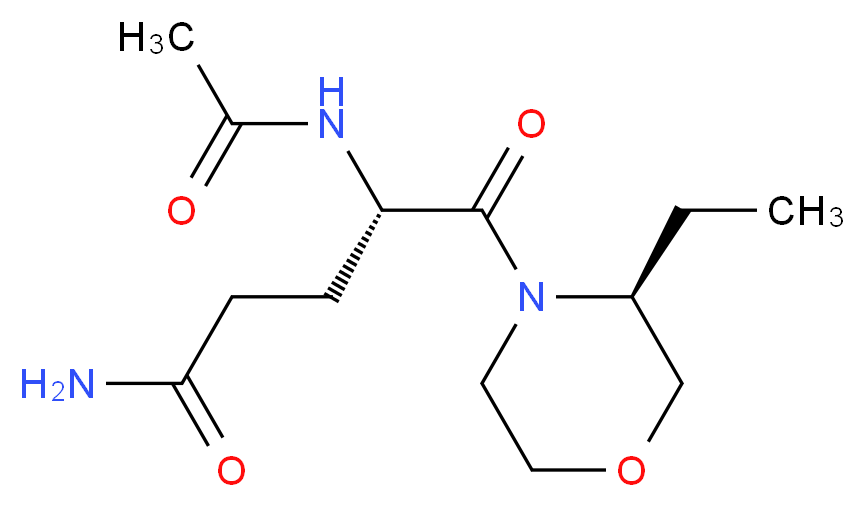 (4S)-4-(acetylamino)-5-[(3S)-3-ethylmorpholin-4-yl]-5-oxopentanamide_分子结构_CAS_)