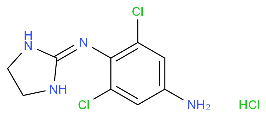2,6-dichloro-1-N-[(2E)-imidazolidin-2-ylidene]benzene-1,4-diamine hydrochloride_分子结构_CAS_73218-79-8