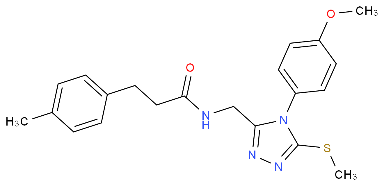 N-{[4-(4-methoxyphenyl)-5-(methylthio)-4H-1,2,4-triazol-3-yl]methyl}-3-(4-methylphenyl)propanamide_分子结构_CAS_)