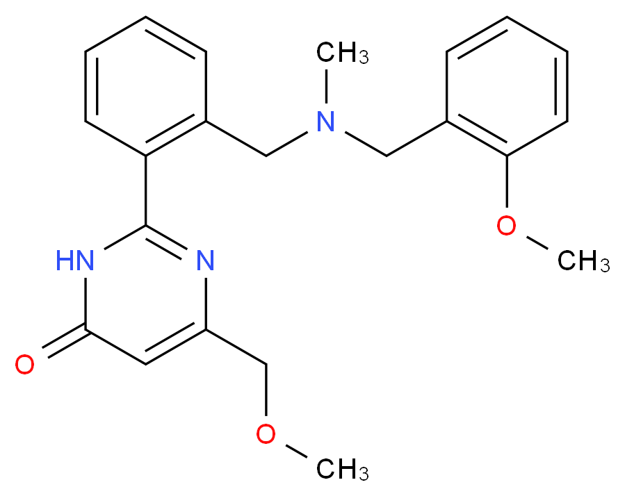 2-(2-{[(2-methoxybenzyl)(methyl)amino]methyl}phenyl)-6-(methoxymethyl)-4(3H)-pyrimidinone_分子结构_CAS_)