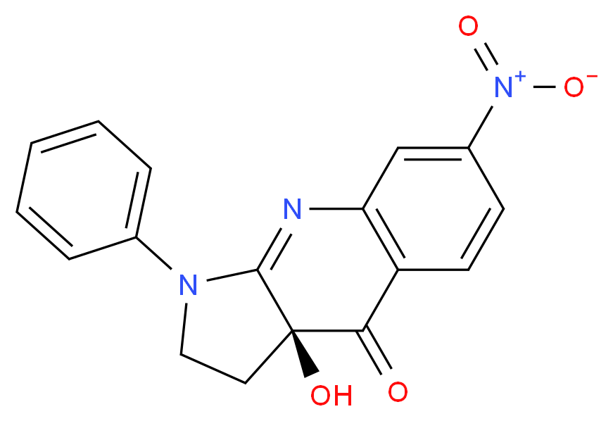 (3aS)-3a-hydroxy-7-nitro-1-phenyl-1H,2H,3H,3aH,4H-pyrrolo[2,3-b]quinolin-4-one_分子结构_CAS_856925-75-2