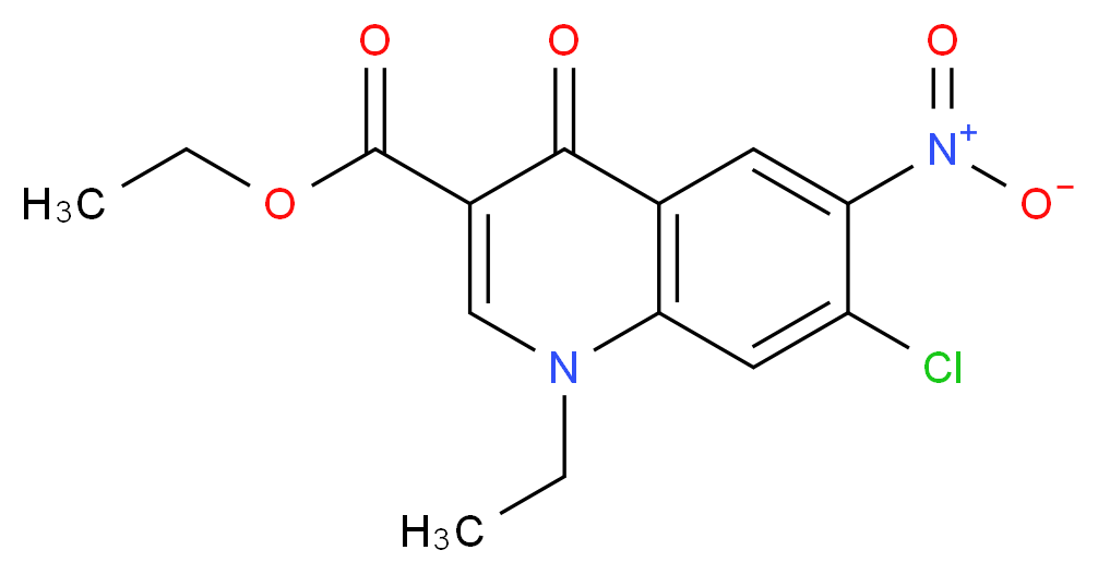 Ethyl 7-chloro-1,4-dihydro-1-ethyl-6-nitro-4-oxoquinoline-3-carboxylate_分子结构_CAS_)
