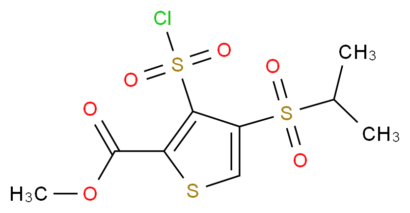 Methyl 3-chlorosulfonyl-4-(isopropylsulfonyl)thiophene-2-carboxylate_分子结构_CAS_423768-47-2)