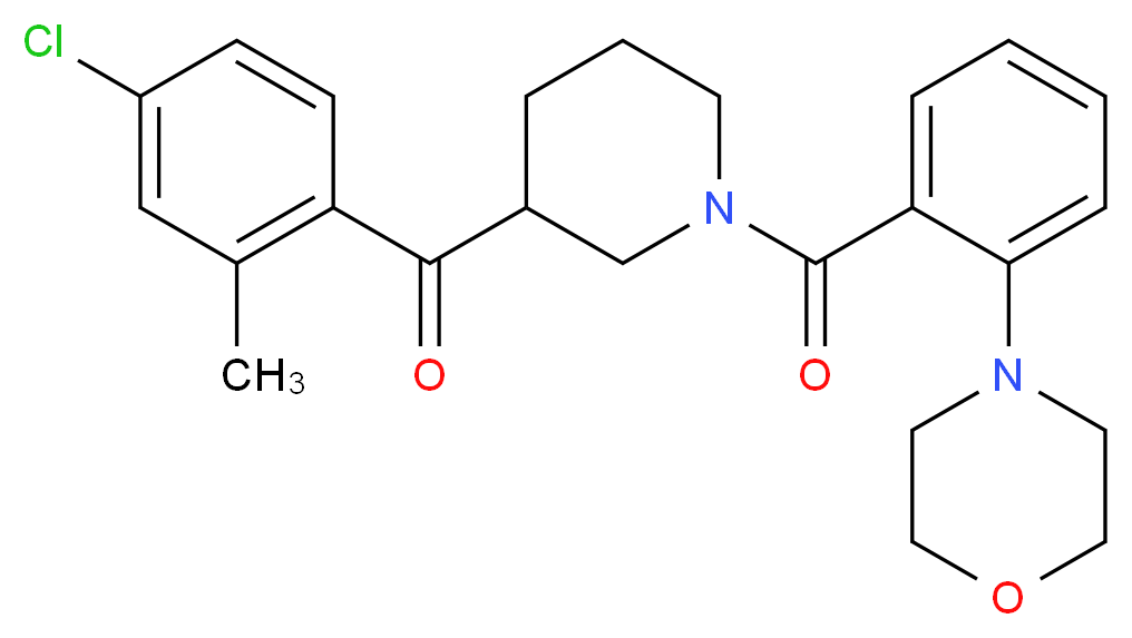 (4-chloro-2-methylphenyl){1-[2-(4-morpholinyl)benzoyl]-3-piperidinyl}methanone_分子结构_CAS_)