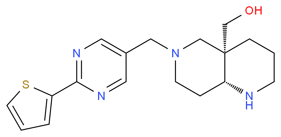 [(4aS*,8aR*)-6-{[2-(2-thienyl)-5-pyrimidinyl]methyl}octahydro-1,6-naphthyridin-4a(2H)-yl]methanol_分子结构_CAS_)