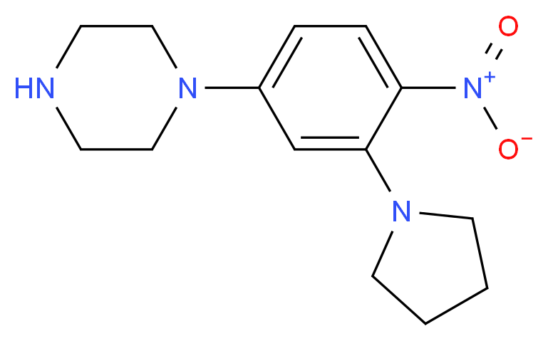 1-[4-nitro-3-(pyrrolidin-1-yl)phenyl]piperazine_分子结构_CAS_330633-83-5