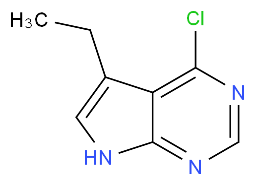 4-chloro-5-ethyl-7H-pyrrolo[2,3-d]pyrimidine_分子结构_CAS_1004992-44-2