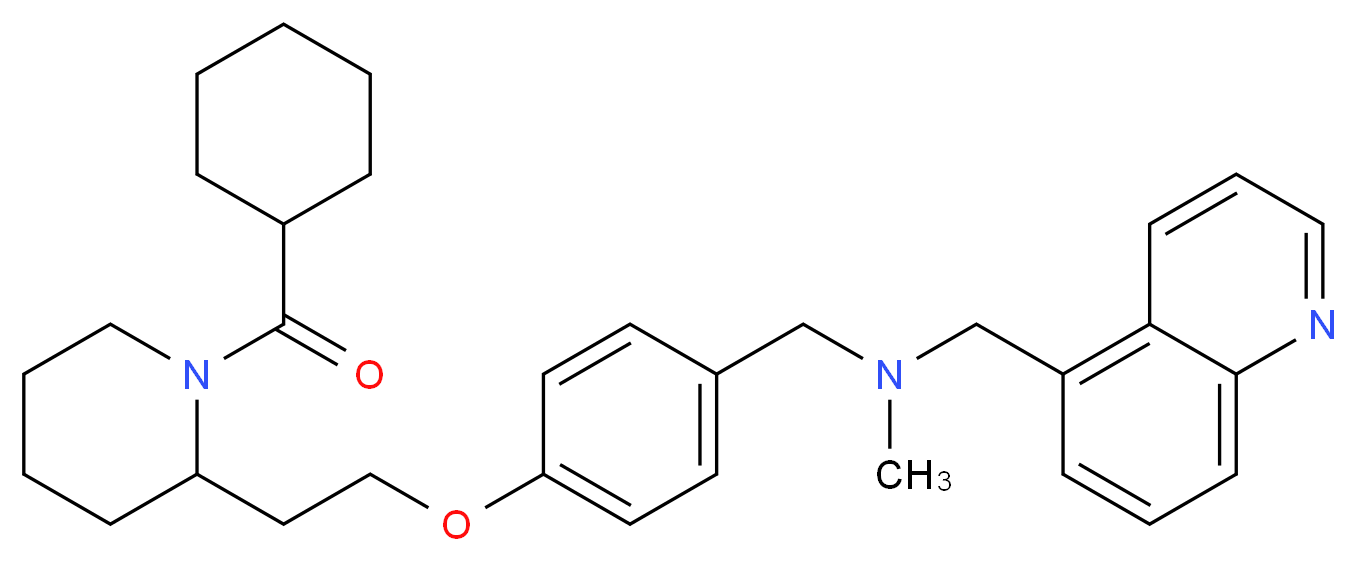 (4-{2-[1-(cyclohexylcarbonyl)-2-piperidinyl]ethoxy}benzyl)methyl(5-quinolinylmethyl)amine_分子结构_CAS_)