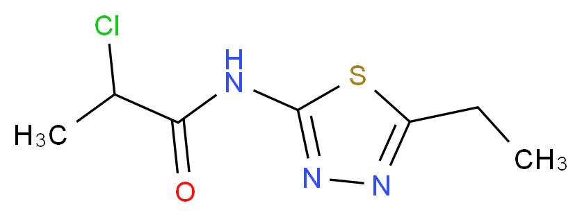 2-chloro-N-(5-ethyl-1,3,4-thiadiazol-2-yl)propanamide_分子结构_CAS_391864-00-9