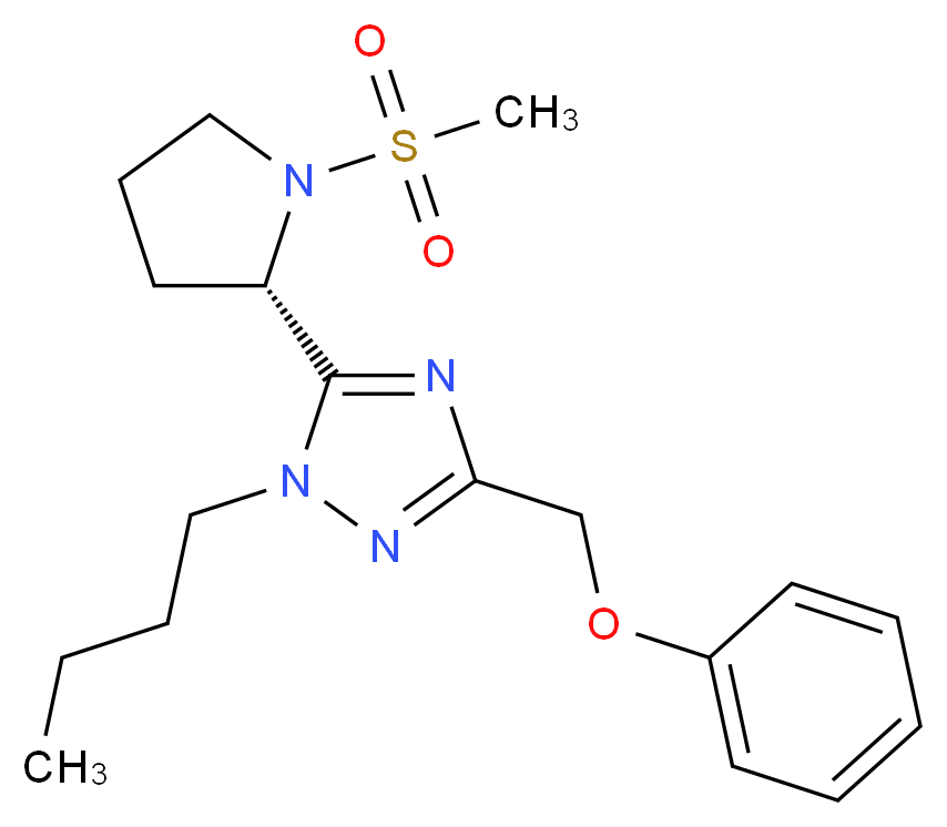 1-butyl-5-[(2S)-1-(methylsulfonyl)pyrrolidin-2-yl]-3-(phenoxymethyl)-1H-1,2,4-triazole_分子结构_CAS_)