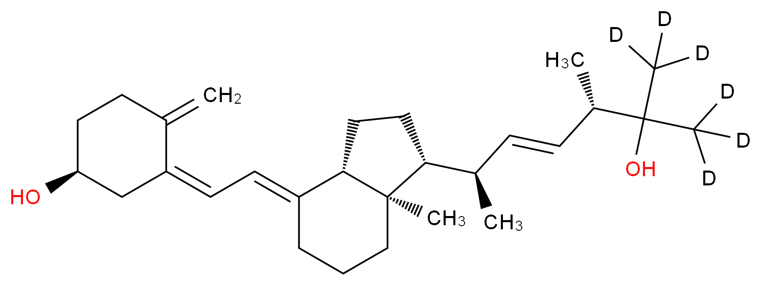 (1S,3Z)-3-{2-[(1R,3aS,4E,7aR)-1-[(2R,3E,5S)-6-hydroxy-6-(<sup>2</sup>H<sub>3</sub>)methyl-5-methyl(7,7,7-<sup>2</sup>H<sub>3</sub>)hept-3-en-2-yl]-7a-methyl-octahydro-1H-inden-4-ylidene]ethylidene}-4-methylidenecyclohexan-1-ol_分子结构_CAS_1262843-46-8