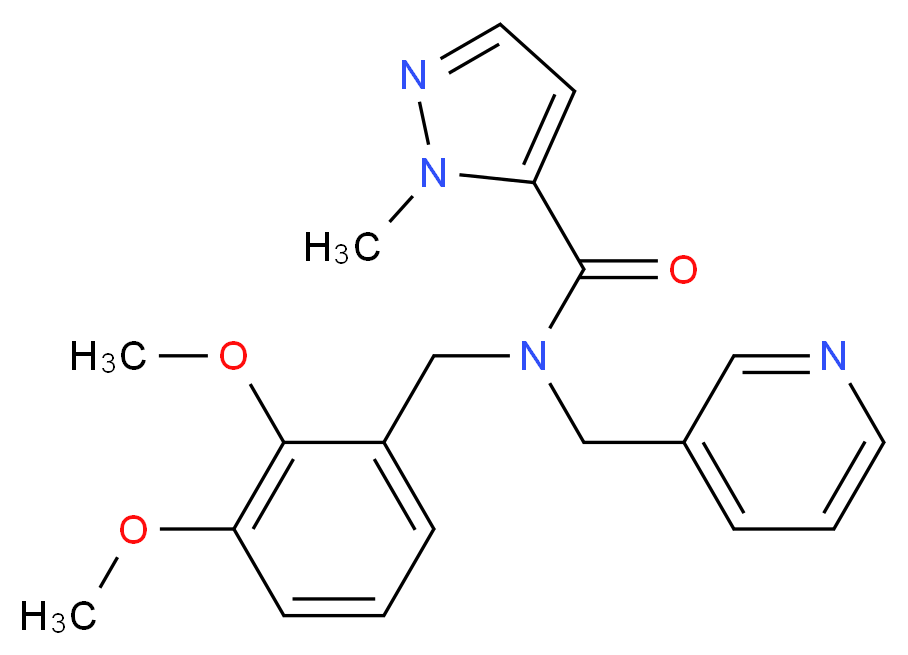N-(2,3-dimethoxybenzyl)-1-methyl-N-(pyridin-3-ylmethyl)-1H-pyrazole-5-carboxamide_分子结构_CAS_)