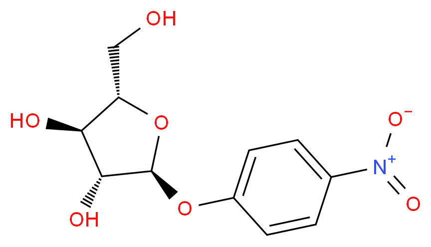 (2S,3R,4R,5S)-2-(hydroxymethyl)-5-(4-nitrophenoxy)oxolane-3,4-diol_分子结构_CAS_6892-58-6