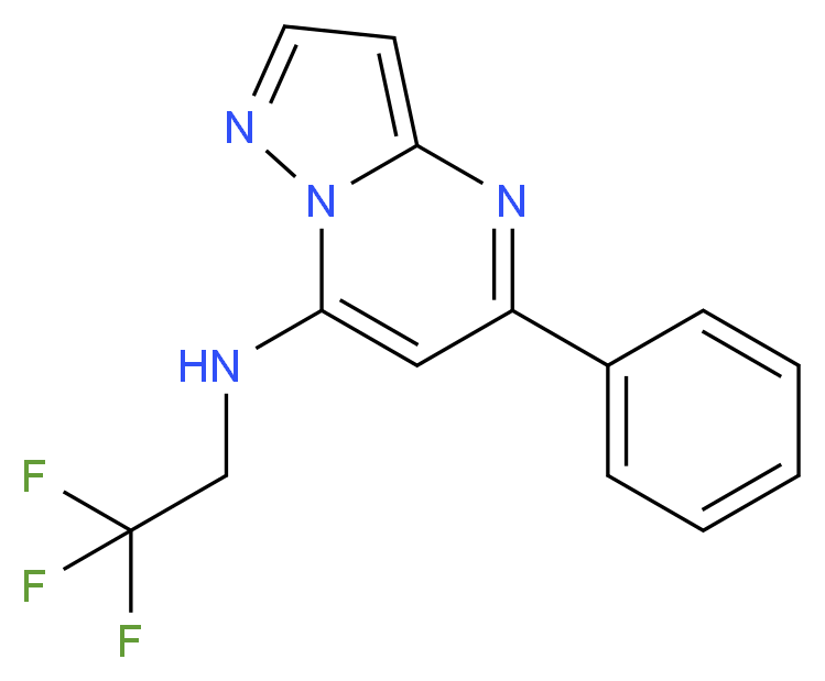 5-phenyl-N-(2,2,2-trifluoroethyl)pyrazolo[1,5-a]pyrimidin-7-amine_分子结构_CAS_)