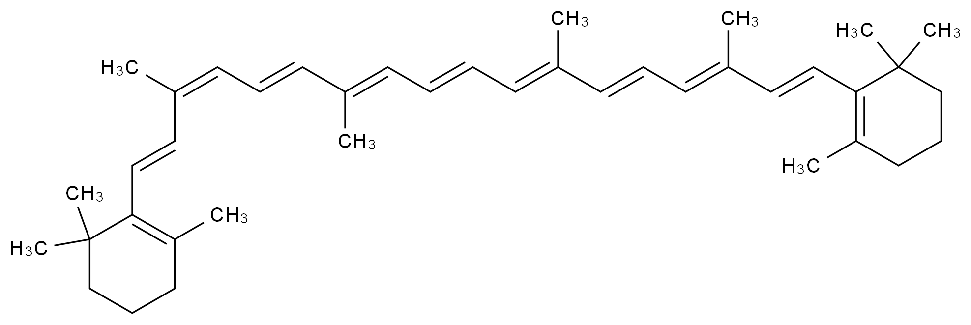 1,3,3-trimethyl-2-[(1E,3Z,5E,7E,9E,11E,13E,15E,17E)-3,7,12,16-tetramethyl-18-(2,6,6-trimethylcyclohex-1-en-1-yl)octadeca-1,3,5,7,9,11,13,15,17-nonaen-1-yl]cyclohex-1-ene_分子结构_CAS_13312-52-2