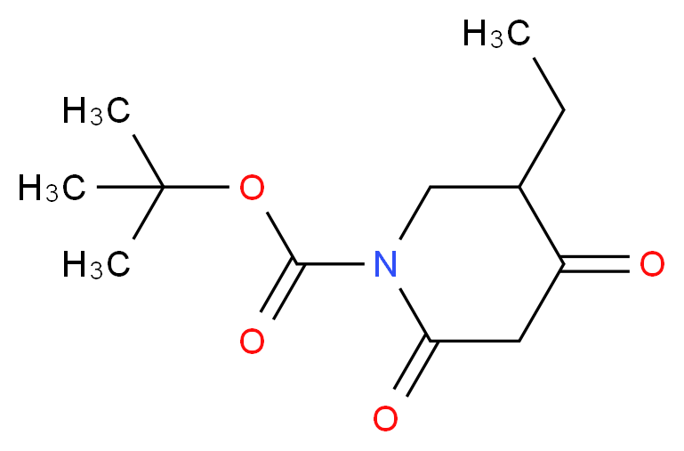 tert-butyl 5-ethyl-2,4-dioxopiperidine-1-carboxylate_分子结构_CAS_845267-80-3