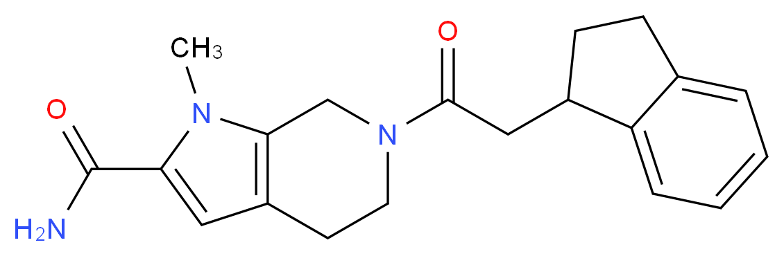 6-(2,3-dihydro-1H-inden-1-ylacetyl)-1-methyl-4,5,6,7-tetrahydro-1H-pyrrolo[2,3-c]pyridine-2-carboxamide_分子结构_CAS_)