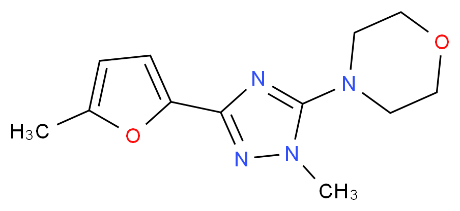 4-[1-methyl-3-(5-methyl-2-furyl)-1H-1,2,4-triazol-5-yl]morpholine_分子结构_CAS_)