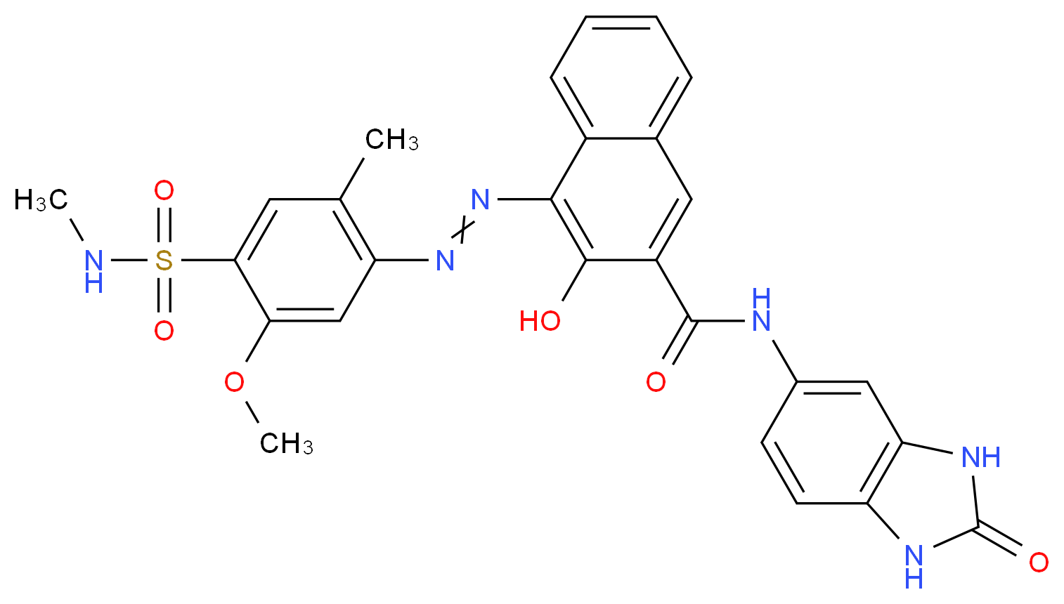 n-(2,3-dihydro-2-oxo-1h-benzimidazol-5-yl)-3-hydroxy-4-((5-methoxy-2-methyl-4-((methylamino)sulphonyl)phenyl)azo)naphthalene-2-carboxamide_分子结构_CAS_61951-98-2)