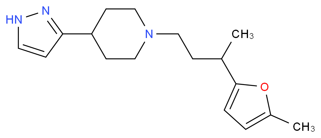 1-[3-(5-methyl-2-furyl)butyl]-4-(1H-pyrazol-3-yl)piperidine_分子结构_CAS_)