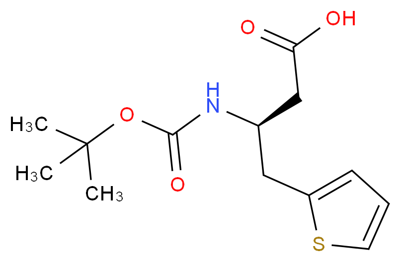 (3S)-3-{[(tert-butoxy)carbonyl]amino}-4-(thiophen-2-yl)butanoic acid_分子结构_CAS_269726-89-8