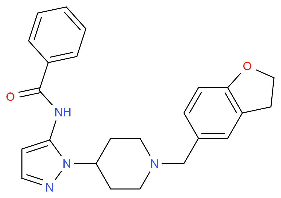 N-{1-[1-(2,3-dihydro-1-benzofuran-5-ylmethyl)-4-piperidinyl]-1H-pyrazol-5-yl}benzamide_分子结构_CAS_)