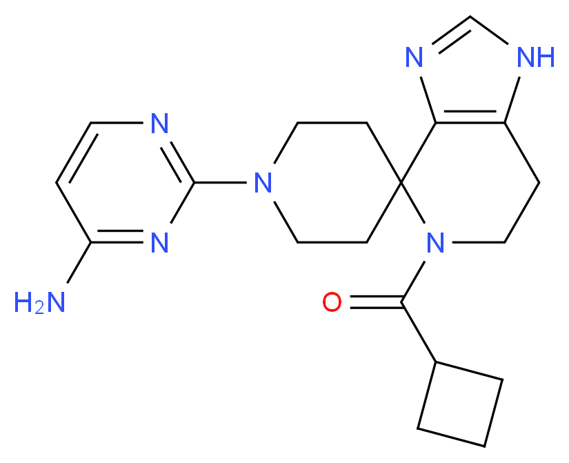 2-[5-(cyclobutylcarbonyl)-1,5,6,7-tetrahydro-1'H-spiro[imidazo[4,5-c]pyridine-4,4'-piperidin]-1'-yl]pyrimidin-4-amine_分子结构_CAS_)