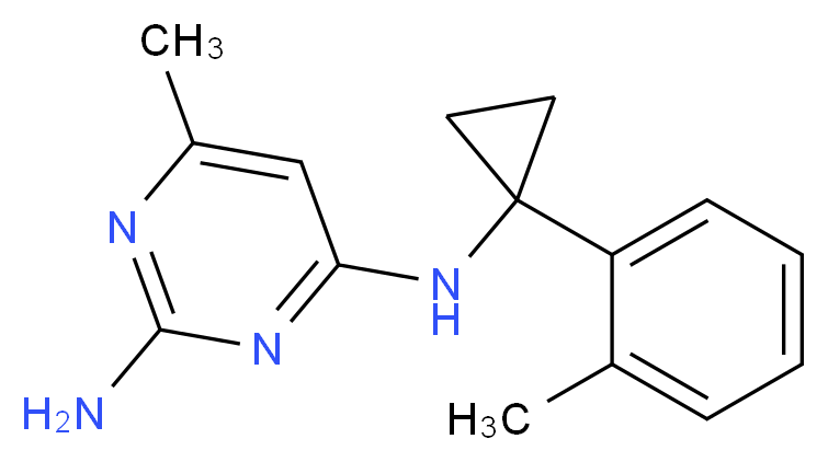 6-methyl-N~4~-[1-(2-methylphenyl)cyclopropyl]pyrimidine-2,4-diamine_分子结构_CAS_)