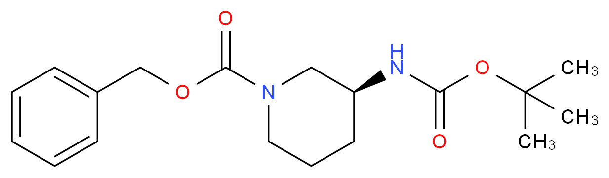 benzyl (3S)-3-{[(tert-butoxy)carbonyl]amino}piperidine-1-carboxylate_分子结构_CAS_876379-22-5